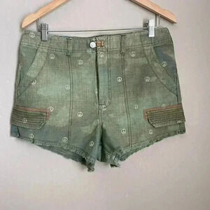 Anthropologie Pilcro Peace Embroidered Utility‎ Shorts Size 30